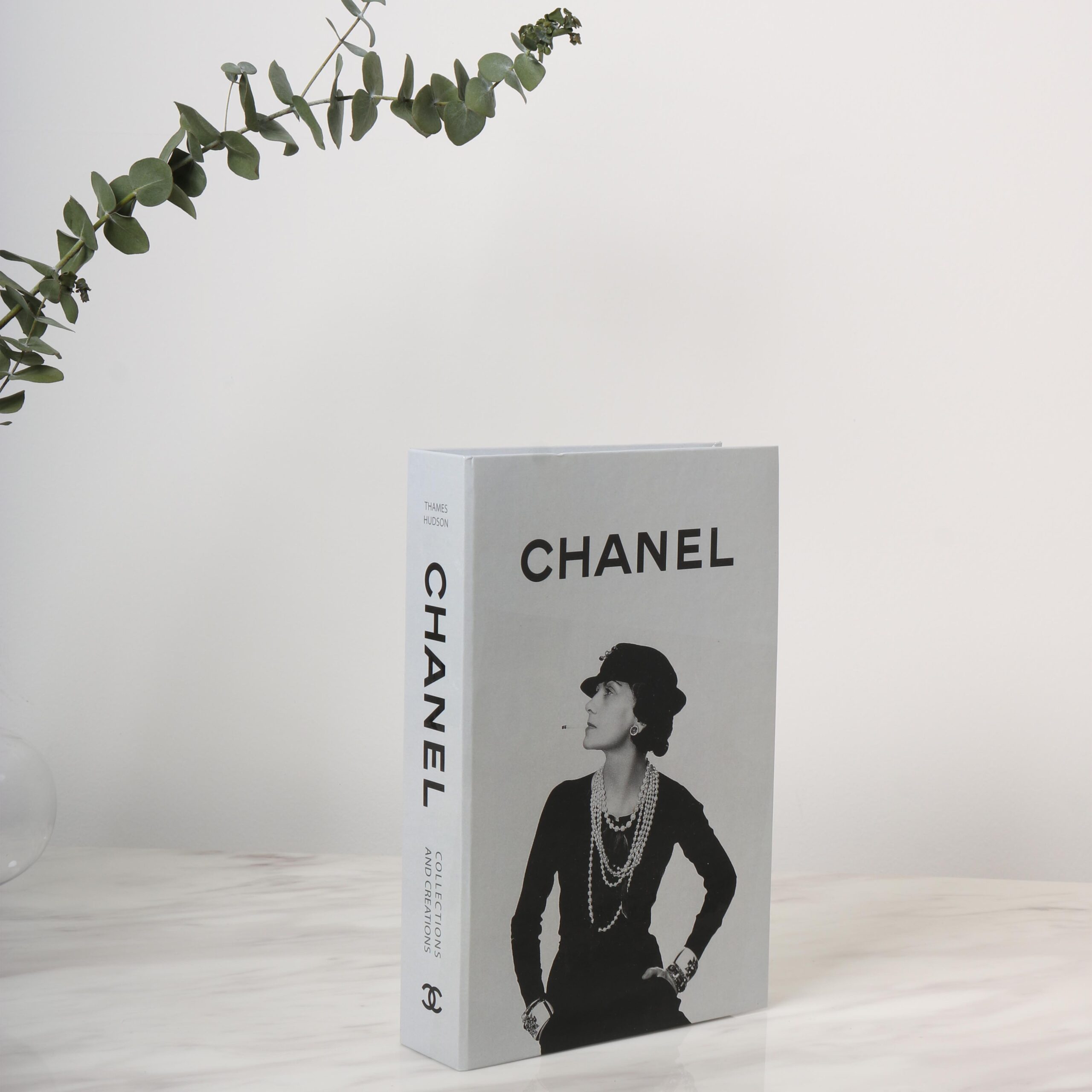 white and gold chanel book