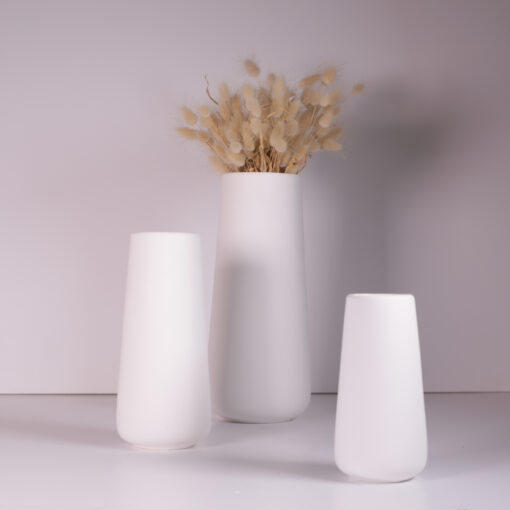 Small Round White Vase - Image 2