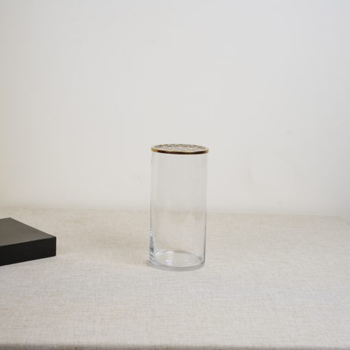 Golden Geometric Topped Vase -10-