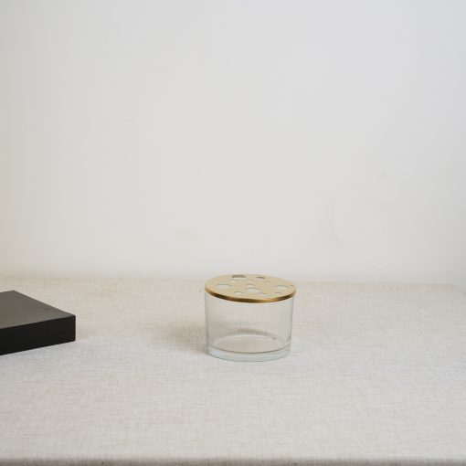 Golden Geometric Topped Vase -7-