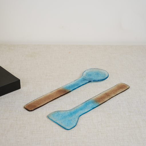 Salad Servers Color Blue/Brown