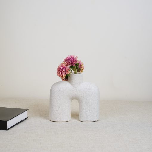 Small Beige Terazzo Ceramic Vase