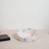 Light Blue Dotted Ceramic Bowls - Large