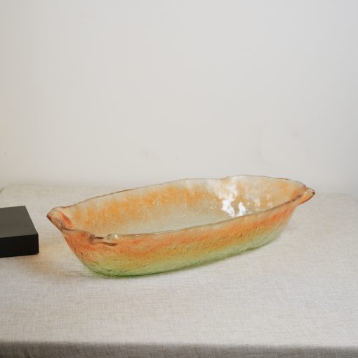 Long Deep Bowl- Orange/Green