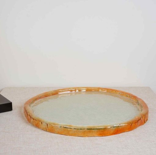 Orange Snake Colored Rim Plate - 55cm