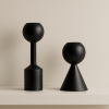 Black Wooden Candle Holder