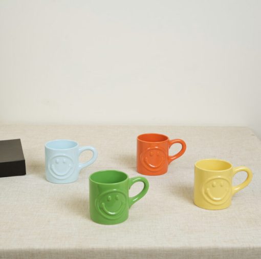 Set of 4 Smiley Mugs